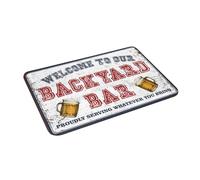 EJXN Tapis de bain antidérapant abstrait Bienvenue dans notre bar de jardin pour servir fièrement ce que vous apportez - Porche avant | Fourrure/choses cool pour votre chambre de garçons - Salle de