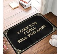 EJXN Tapis de bain confortable et mignon avec inscription « I Like You, I Will Kill You Last » - Tapis rond d'extérieur pour patio extérieur | Bee Welcome/extérieur pour porte arrière - Patio