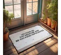 EJXN Tapis de bain persan absorbant « Let Food Be Thy Medicine And Be Thy Food Hipocrates » - Grande douche | Tapis décoratif/salle de bain antidérapant lavable - Imperméable - Pour l'extérieur et la