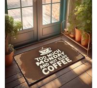 EJXN Tapis de bienvenue avec envers antidérapant et décorations de chambre, esthétique, chaud et confortable | Too Much Monday ? Not Without Elidy Coffee ! - Tapis de sol léger pour salle de bain