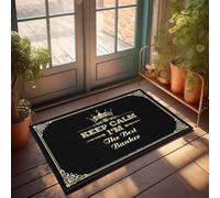 EJXN Tapis de bienvenue pour table de cuisine extérieur pour terrasse, construction durable et groovy toucher luxueux | Tapis de bienvenue pour porte d'entrée et intérieur Keep Calm I'm The Best