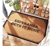 EJXN Tapis de coco Esperanza Gets It Done | Spring Door Outdoor - Très résistant/vichy - Paillasson Home Sweet Home, entrée extérieure et entrée lavable (65 x 90 cm)