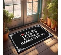 EJXN Tapis de cuisine antidérapant avec coussin antidérapant « I Love It When I Wake Up & Kamala Harris Is My Vp » - Groovy | Tapis de porte d'entrée pour entrée extérieure - Tapis de cuisine