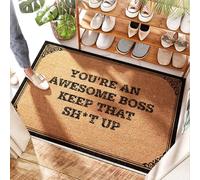 EJXN Tapis de cuisine épais coulissant - You're An Awesome Boss Keep That Sh*t Up | Husky / imperméable - Paillasson d'entrée pour entrée extérieure pour sol, émeraude (65 x 90 cm)