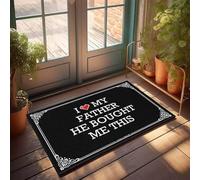 EJXN Tapis de cuisine lavable avec dos antidérapant et espace rétro chaud et confortable | I Love My Father He Bought Me This - Paillasson pour porte d'entrée/extérieur (65 x 90 cm)