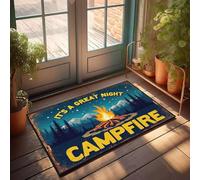 EJXN Tapis de douche amusant pour salle de bain et sous-sol avec inscription « It's A Great Night For A Campfire » - Grand | Welcome Home/Cotton Area Rug Salon - Silicone et antidérapant (50 x 80 cm)