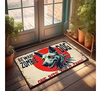 EJXN Tapis de douche imperméable en matériau chaud et agréable au toucher luxueux | Tapis de travail anti-fatigue sous l'évier de cuisine - Méfiez-vous : chien zombie - One Bite's All It Take (65 x 90