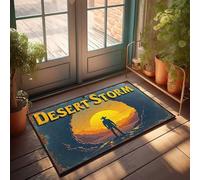 EJXN Tapis de douche Tempête du désert : voyage au coucher du soleil d'un cowboy solitaire - Doux pour la peau | Petit tapis de douche/porte d'entrée ou entrée extérieure (65 x 90 cm)