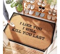 EJXN Tapis de porche en mousse à mémoire de forme - I Like You, I Will Kill You Last Middy | Tapis d'extérieur d'automne pour porte d'entrée - Imperméable et inserts de porte/sous-porte (65 x 90 cm)