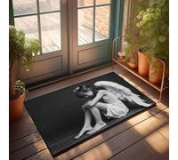 EJXN Tapis de salle de bain complet en coton absorbant - Une jeune fille avec des ailes d'ange assise sur le sol | Océan/antidérapant - Tapis de sol de cuisine antidérapant pour porte extérieure