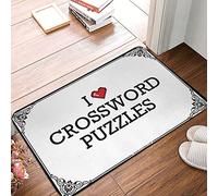 EJXN Tapis de sol imperméable pour patio et extérieur, style vintage et élégant avec mots croisés « I Love » | Porte de ferme extérieure/tapis de bienvenue amusant pour porte d'entrée (40 x 60 cm)