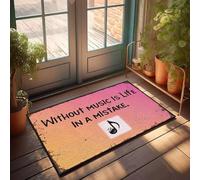 EJXN Tapis de sol sans musique, la vie est une erreur. Zone chaude et confortable | Tapis de porte à carreaux antidérapant pour entrée extérieure (40 x 60 cm)