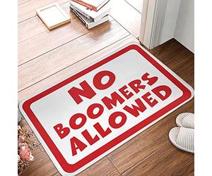 EJXN Tapis de terrasse d'extérieur amusant - Sans permission de baby-boomers - Qualité supérieure - Construction durable - Grand tapis de bienvenue pour porte d'entrée (40 x 60 cm)