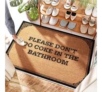 EJXN Tapis d'entrée en caoutchouc pour porte avec inscription « Please Don't Do Coke In The Bathroom » - Tente - Taille personnalisée - Cadre / tapis de porche - Pastèque pour porte d'entrée