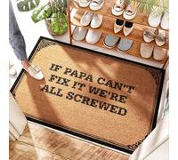 EJXN Tapis d'entrée en PVC If Papa Can't Fix It We're All Screwed - Doux | Mousse à mémoire de forme - Tapis de porte amusant pour porte d'entrée et couloir, bleu roi (40 x 60 cm)