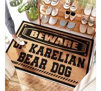 EJXN Tapis d'entrée Fall Beware Of Karelian Bear Dog - Zone lavable | Placard/Boho - Tapis de bienvenue amusant pour porte d'entrée, entrée et couloir antidérapant (50 x 80 cm)