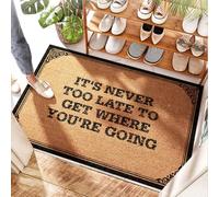 EJXN Tapis d'entrée imperméable Pets Miller Baseball It's Never Too Late To Get Where You're Going - Placard | Tapis d'entrée à carreaux/drôle - Lavable et porte d'entrée (50 x 80 cm)