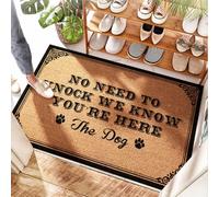 EJXN Tapis d'entrée tissé No Need To Knock We Know You're Here | Patio pour camping-car - Coir/cercle - Paillasson d'entrée extérieure, entrée à poils courts et caoutchouc Welcome Outdoor (50 x 80 cm)