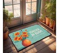 EJXN Tapis d'extérieur Forever In Bloom : Embracing Endless Grace avec des coquelicots oranges - Peluche de salle de bain imperméable et douce pour la peau | Serviette de sol de salle de bain/tapis de