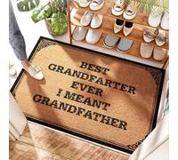 EJXN Tapis d'intérieur en coco pour porte arrière - Résistant à l'eau - Inscription Best Grandfarter Ever-i Meant Grandfather - Tapis de bain antidérapant et lavable - Motif floral et porte arrière