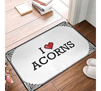 EJXN Things For Tapis de bain ultra fin à texture moelleuse I Love Acorns | Tapis de bain/cuisine en mousse à mémoire de forme anti-fatigue (40 x 60 cm)