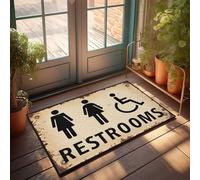 EJXN Under Nature Tapis de bain pour tous : symboles de genre et d'accessibilité - Chambre à coucher | Tapis de pario/porche pour porte d'entrée extérieure - Objets amusants et décoration de terrasse