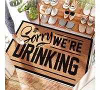 EJXN Welcome Rug Sniff | Sorry We're Drinking - Cute Front Door & Drainage/Fuzzy - Tapis de sol antidérapant pour salle de bain (65 x 90 cm)