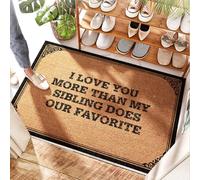 EJXN Welcome Spring Paillasson de cuisine en noix de coco lavable en machine Inscription I Love You More Than My Sibling Does.-Your Favorite - Porte de ferme | Tapis de sol personnalisé/extérieur pour