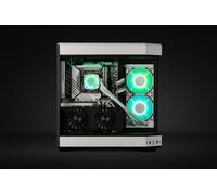 EK Nucleus AIO CR240 Lux White D-RGB Refroidisseur Liquide CPU Tout-en-Un, Composants de Refroidissement Liquide pour Ordinateur, Ventilateur de 120 mm, Compatible avec Les Derniers processeurs Intel
