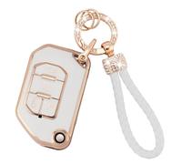 EKALA Coque de e Jeep avec porte-clés, coque de protection en TPU souple compatible avec Jeep Wrangler JL JLU Rubicon Gladiator JT Sahara JLU 4 boutons pliable (Jep-4F)