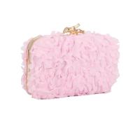EKalgretrA 3D Flower Clutch Purse Pochette à fleurs délicate en mousseline de soie, sac Banquet haut gamme fait la main avec poignée inspirée des branches d'arbre for l'élégance fêtes dames