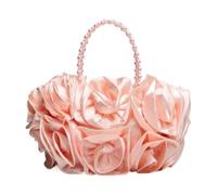 EKalgretrA 3D Flower Clutch Purse Sac de soirée artisanal en soie, pochette maquillage, petite quantité fleur lune, sac demoiselle d'honneur à la mode, intérieur Polyester doux