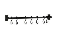 EKalgretrA Barre De Cuisine Murale Support mural for crochets de cuisine, cintres muraux à perforation libre, support for ustensiles, rangement for cuillères, pelles, planches découper(Black 50CM)