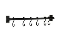 EKalgretrA Barre De Cuisine Murale Support mural for crochets de cuisine, cintres muraux à perforation libre, support for ustensiles, rangement for cuillères, pelles, planches découper(Black 40CM)