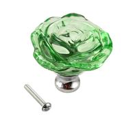EKalgretrA Bouton Cristal Verre 1pc 50mm cristal Rose verre clair bouton meubles cuisine tiroir armoires poignées commode placard tire matériel(Green)