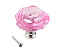 EKalgretrA Bouton Cristal Verre 1pc 50mm cristal Rose verre clair bouton meubles cuisine tiroir armoires poignées commode placard tire matériel(Pink)