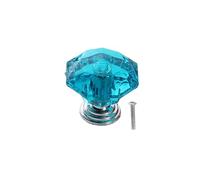 EKalgretrA Bouton Cristal Verre Boutons en verre cristal colorés forme de diamant, 2 pièces, for placard, tiroir, porte, armoire cuisine, garde-robe, quincaillerie(Blue)