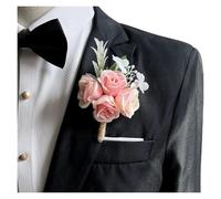 EKalgretrA BoutonnièRe Mariage Boutonnière de marié, Bracelets Poignet Mariage for Demoiselles d'honneur, Roses, Fleurs artificielles, Accessoires fête for Hommes(Boutonniere 1)