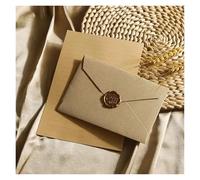 EKalgretrA Carte Mariage 1/5 Set Deluxe Linen Envelope And Letter With Wax Seal For DIY Gifts, Wedding Invitations And Office Use(Grey-5 sets)
