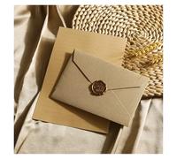 EKalgretrA Carte Mariage 1/5 Set Deluxe Linen Envelope And Letter With Wax Seal For DIY Gifts, Wedding Invitations And Office Use(Grey-1 set)