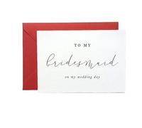 EKalgretrA Carte Mariage To My Bridesmaid on Wedding Day Card,To Maid of Honour Including Envelope(5pcs)