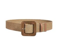 EKalgretrA Ceinture en Paille Ceinture en Paille à Boucle carrée en Bois for Femmes, 1 pièce, for décoration Quotidienne, détail de Tissage, Ceinture for Robe d'été(112cm)
