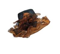 EKalgretrA Chapeau De Mode À Grandes Fleurs for Femmes | Casquette solaire souple à large bord en soie et organza for église, protection contre les UV