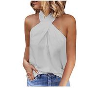 EKalgretrA Débardeur Dos Nu Sexy for Femme, col croisé, épaules dénudées, Chemise élégante for soirée, sans Manches, décontracté Sexy sans Manches for Femme(Color 5,M)