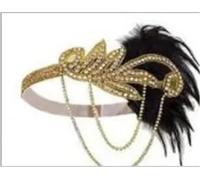 EKalgretrA Ecowalson 1920's bandeau accessoires de déguisement Charleston costume clapet casque Great Gatsby plume perlé Bandeau à Plumes(Gold)
