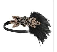 EKalgretrA Ecowalson 1920's bandeau accessoires de déguisement Charleston costume clapet casque Great Gatsby plume perlé Bandeau à Plumes(Yellow)