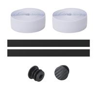 EKalgretrA Guidoline Ruban de guidon vélo antidérapant et amortissant for route avec embouts(White)