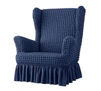 EKalgretrA Housse Fauteuil à Oreilles Housse de Chaise Extensible à Oreilles, Housses avec Jupe, Souples accoudoirs et Fond élastique(Color 7)