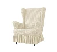 EKalgretrA Housse Fauteuil à Oreilles Housse de Fauteuil à Oreilles Couleur Unie avec Jupe, Housse élastique Extensible, antidérapante, Lavable, canapé relaxante, Coussin siège, 1 pièce
