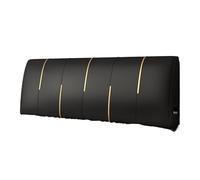 EKalgretrA Housse TêTe De Lit Cuir Housse de tête lit en Cuir avec éponge, Coussin épais et Solide for Double, Soutien Dorsal for Tatami(Black-Leather,180 x 60 x 6cm)